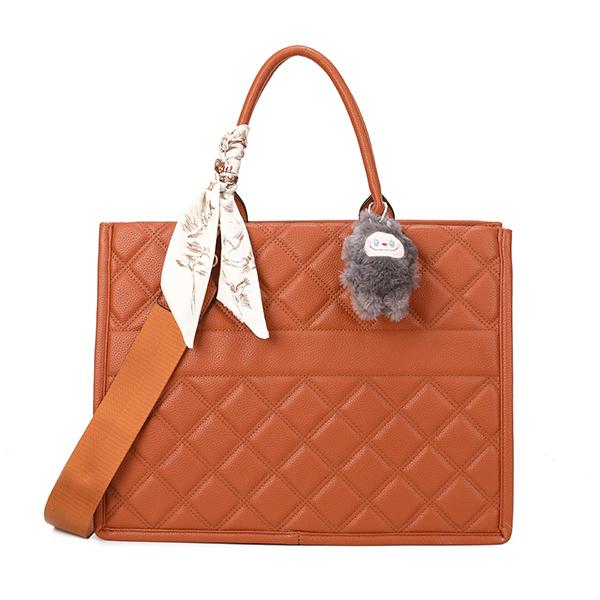 DN25007-T3 Diamond pattern simple solid color women's handbag three-piece set