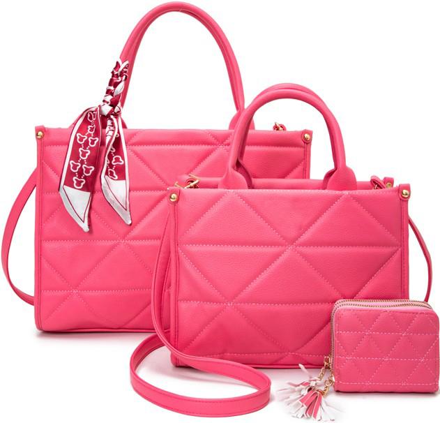 PU24806-T3 3 in 1 Colorful triangle series Fashion Elegant Handbag Set