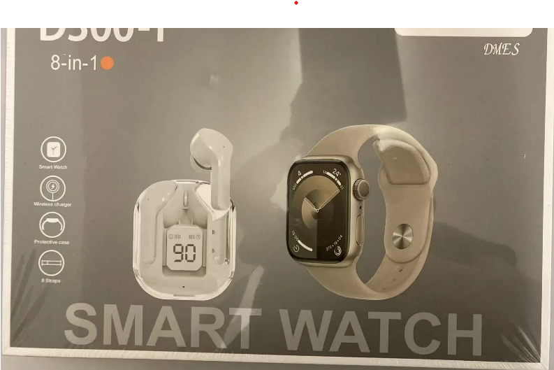 DMES D300-1 Smart Watch with Wireless Charging and Small Earphones Random Color (NOT APPLE)