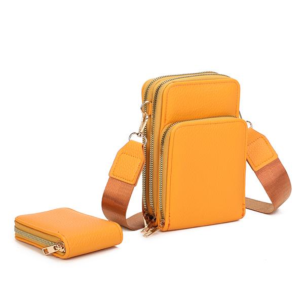 PU-Q484 new PU print small crossbody bag and wallet two-piece set