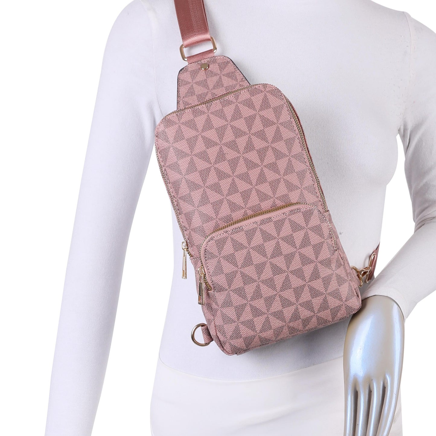 SJ21377 Women's geometric pattern crossbody backpack (single shoulder)