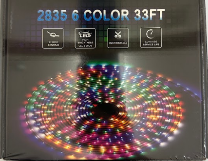 6 Color 33FT LED Strip Lights