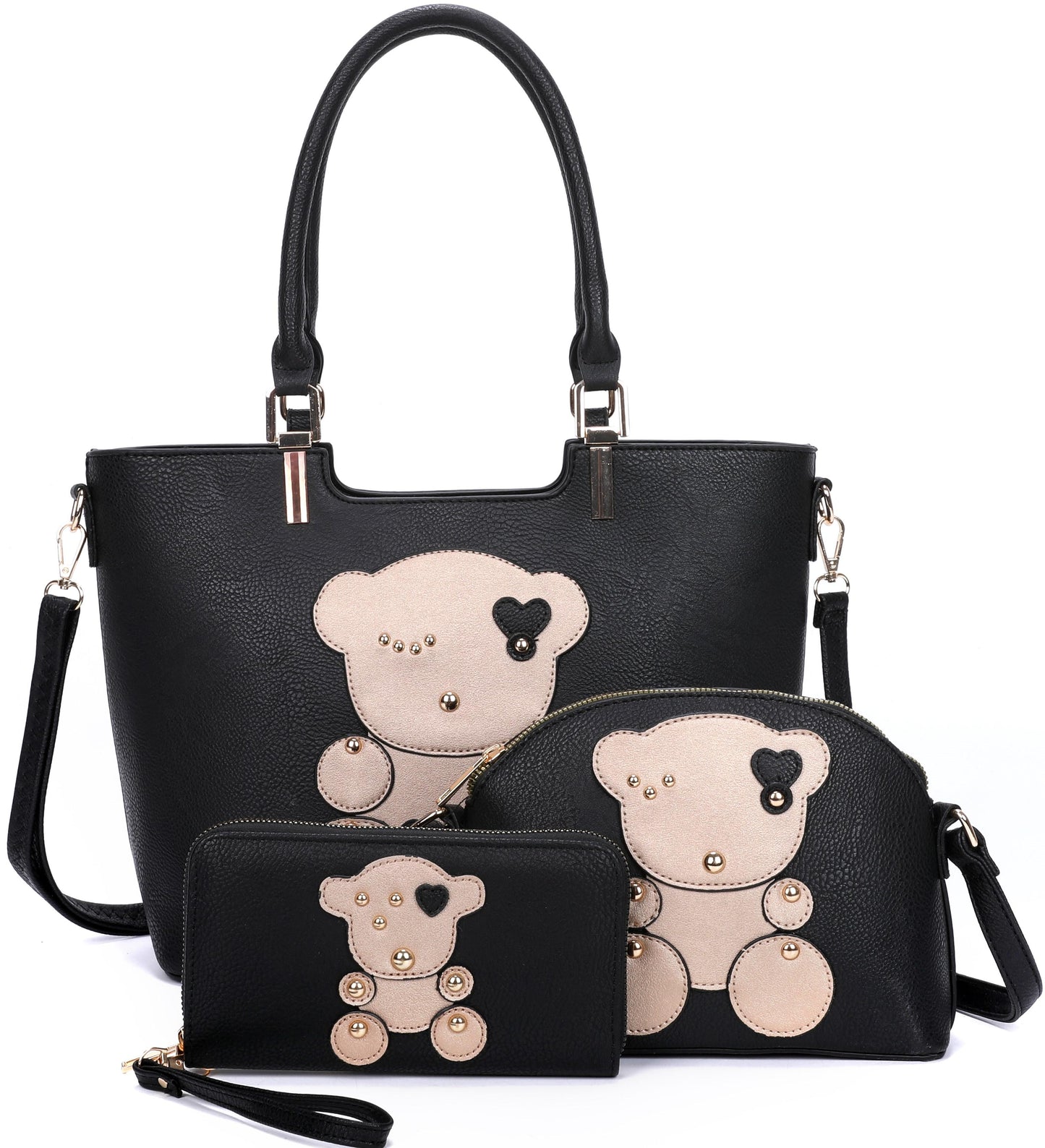 XM21213-T3 Girls Dream Teddy Bear handbag three piece set for women