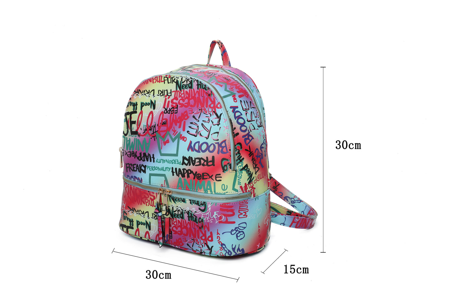 3-PIECE CUTE GRAFFTI FASHION BACKPACK SET