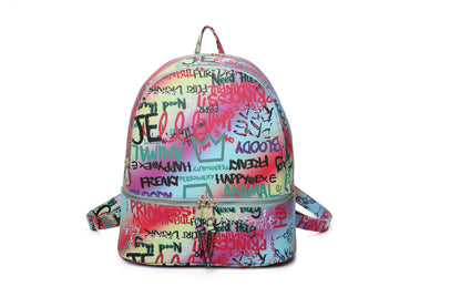 3-PIECE CUTE GRAFFTI FASHION BACKPACK SET