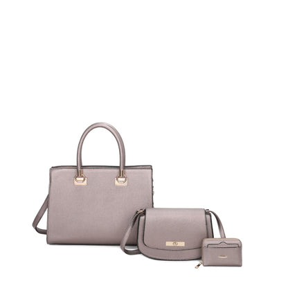 3 IN 1 PEBBLED BOXY SATCHEL SET