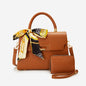 SCARF TWIST LOCK FLAP SATCHEL 2-IN-1 SET