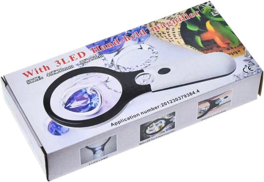 NO.6902AB 3 LED Hand-held Magnifying Glass Random Color