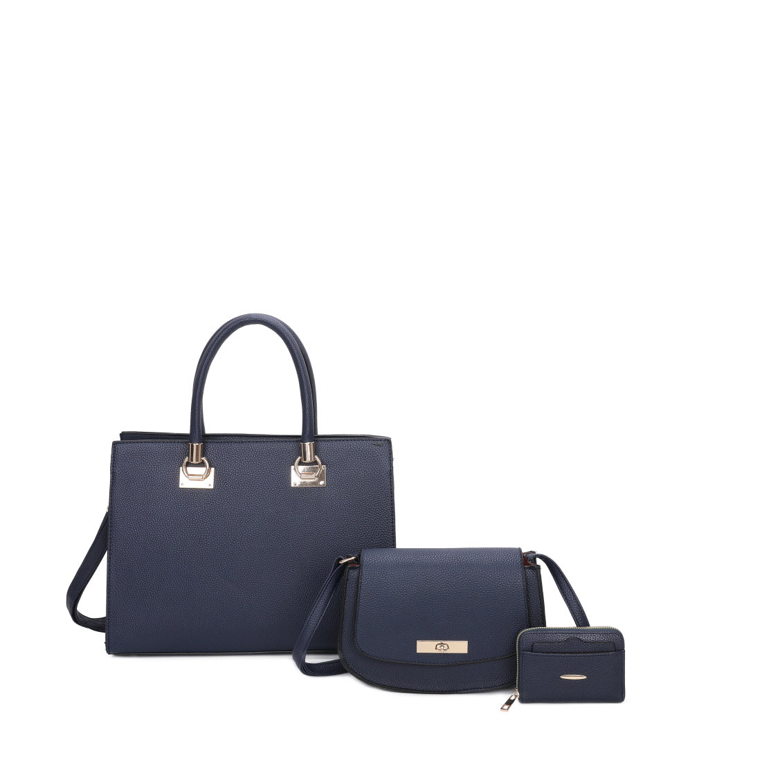 3 IN 1 PEBBLED BOXY SATCHEL SET