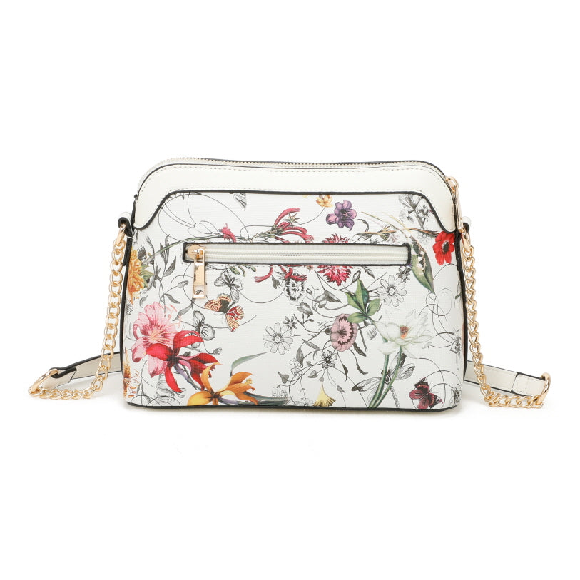 3 IN 1 FLORAL PRINTED DUFFLE BAG WITH CROSSBODY AND WALLET SET