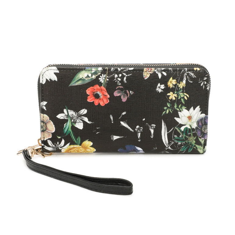 3 IN 1 FLORAL PRINTED BAG WITH MEDIUM SIZE BAG AND WALLET SET