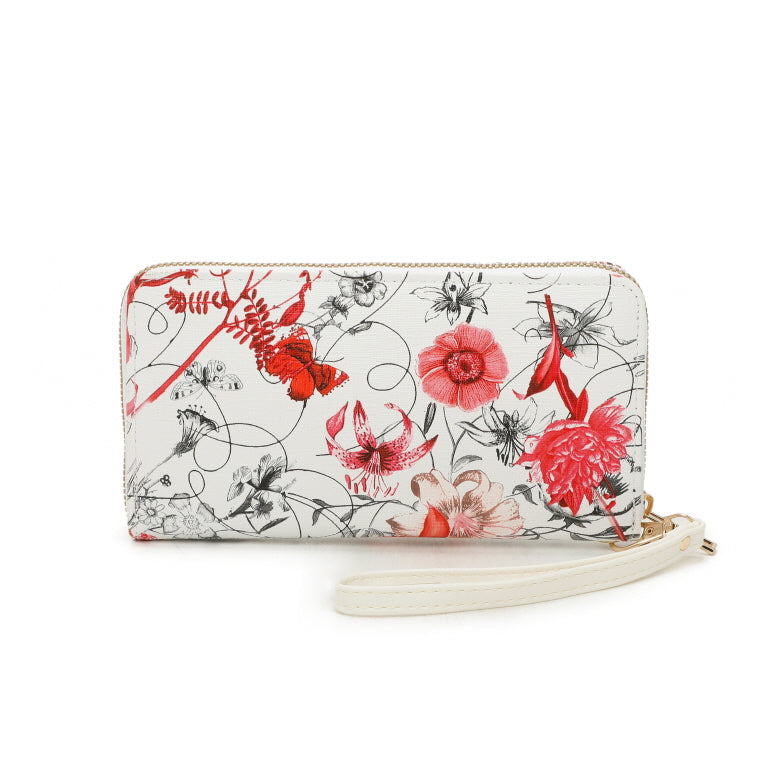 3 IN 1 FLORAL PRINTED BAG WITH MEDIUM SIZE BAG AND WALLET SET