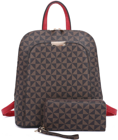 MONOGRAM BACKPACK WITH MATCHING WALLET SET