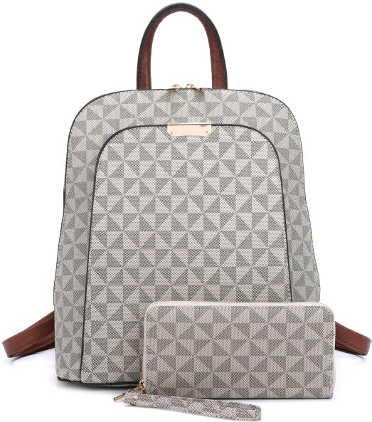 MONOGRAM BACKPACK WITH MATCHING WALLET SET