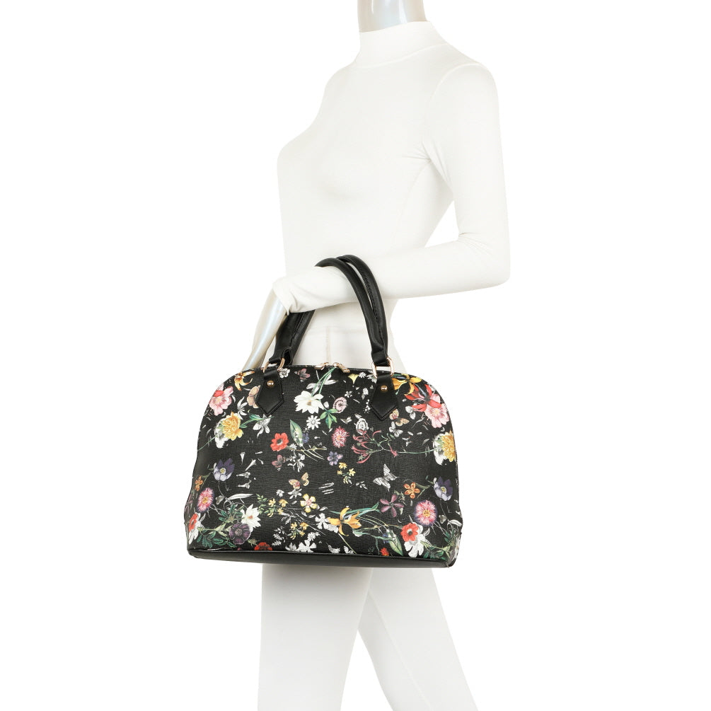 3 IN 1 FLORAL PRINTED BAG WITH MEDIUM SIZE BAG AND WALLET SET