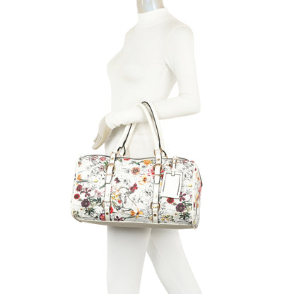 3 IN 1 FLORAL PRINTED DUFFLE BAG WITH CROSSBODY AND WALLET SET