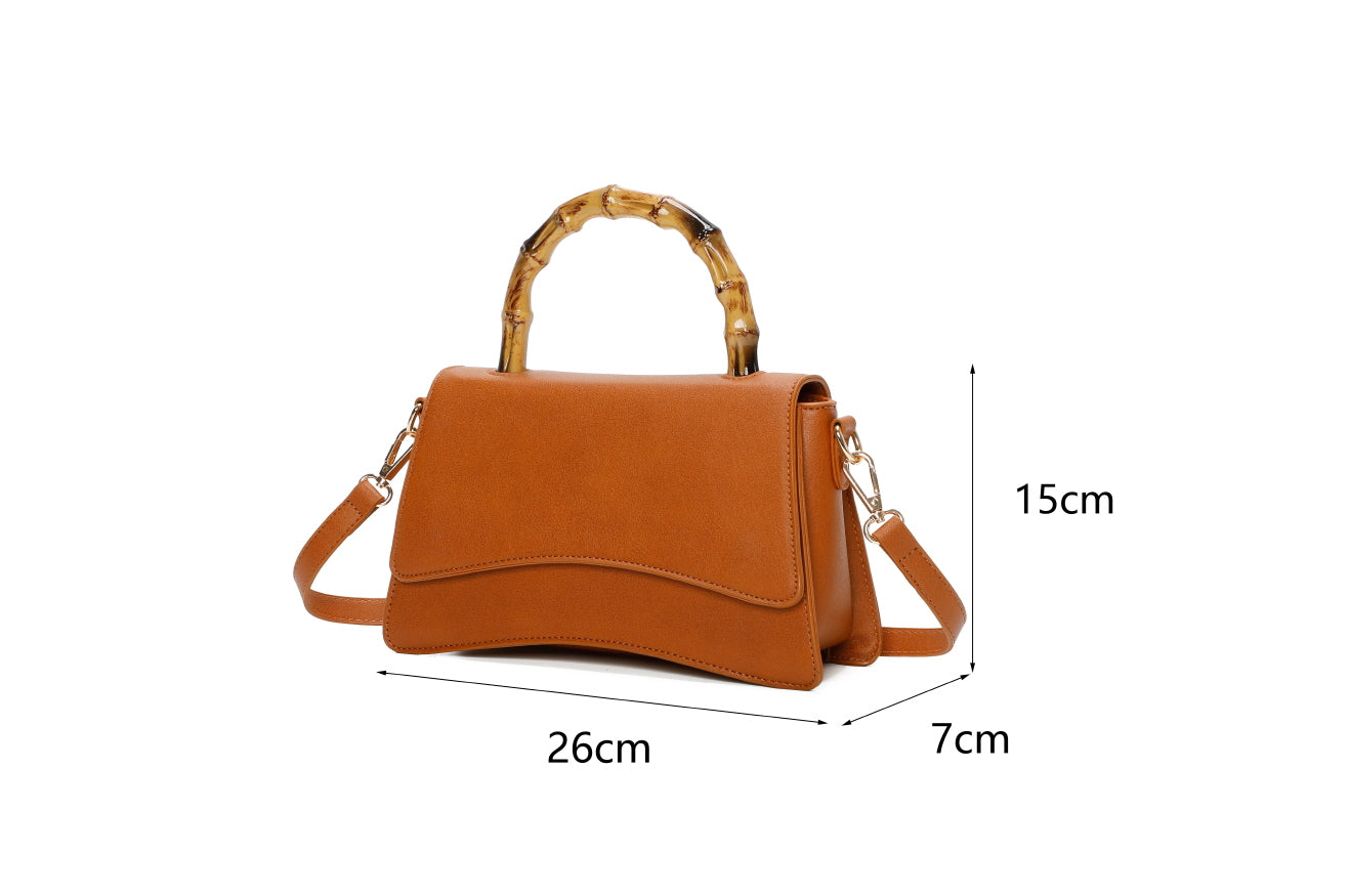 FASHION BAMBOO TOP HANDLE FLAP 2-IN-1 SATCHEL