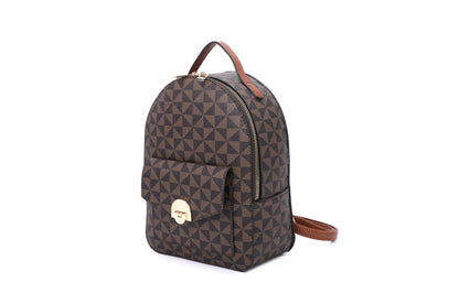 3-PIECE MONOGRAM SMOOTH OVAL METAL BUCKLE BACKPACK SET