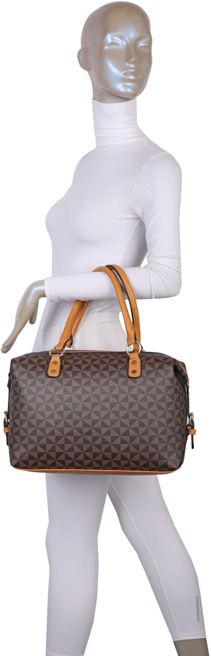 FASHION CHECKED MONOGRAM 3-PIECE PURSE SET