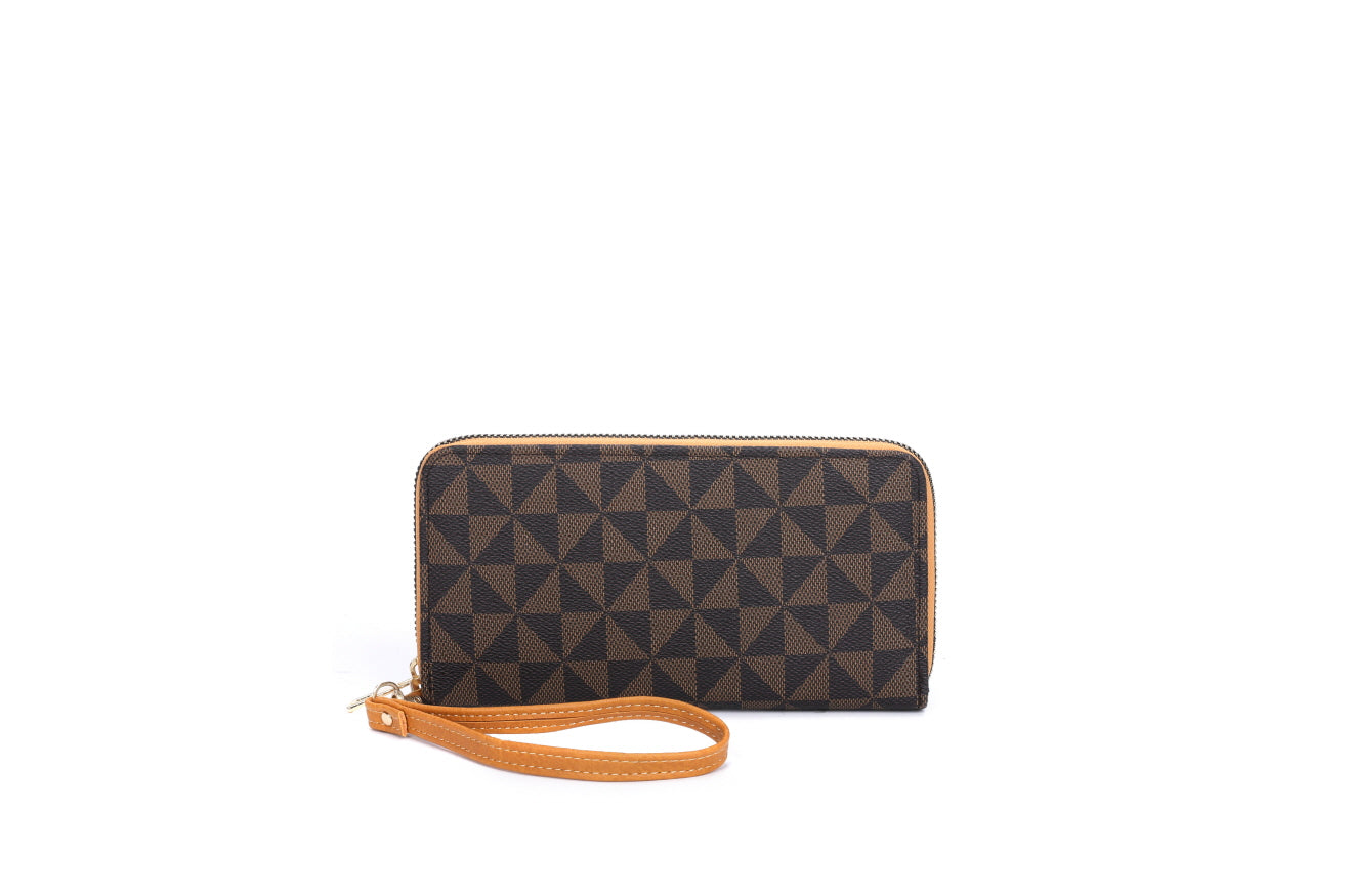 FASHION CHECKED MONOGRAM 3-PIECE PURSE SET