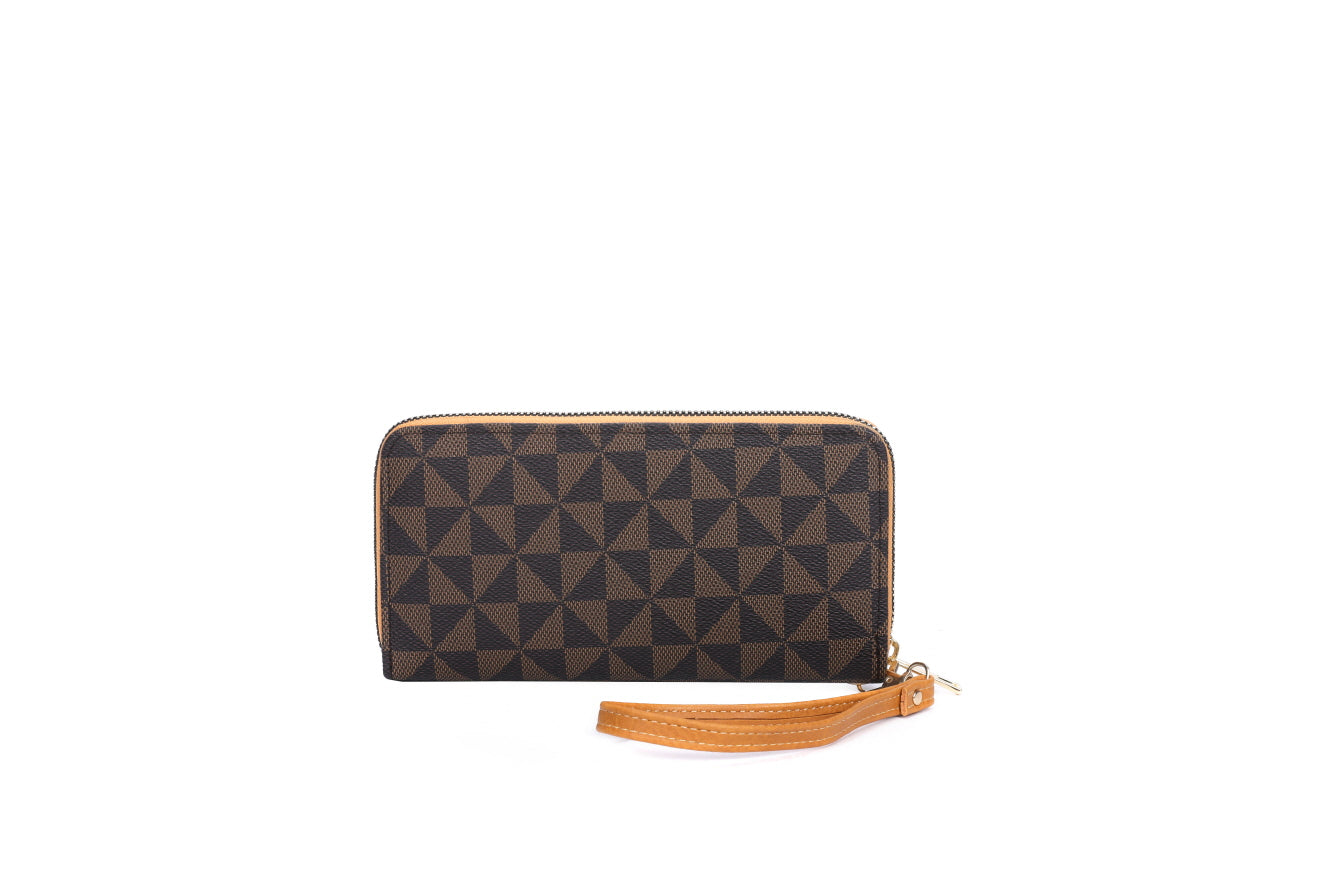 FASHION CHECKED MONOGRAM 3-PIECE PURSE SET