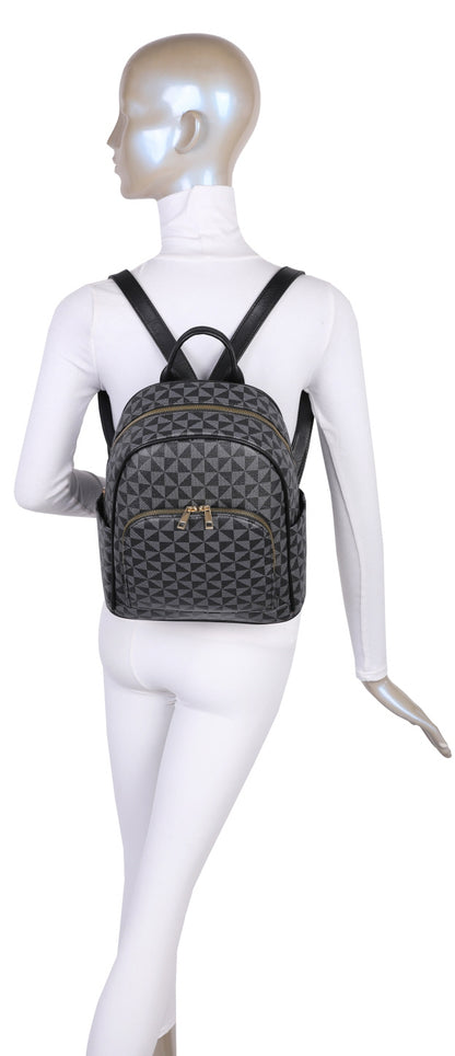 3-PIECE MONOGRAM STYLISH ELEGANT BACKPACK SET