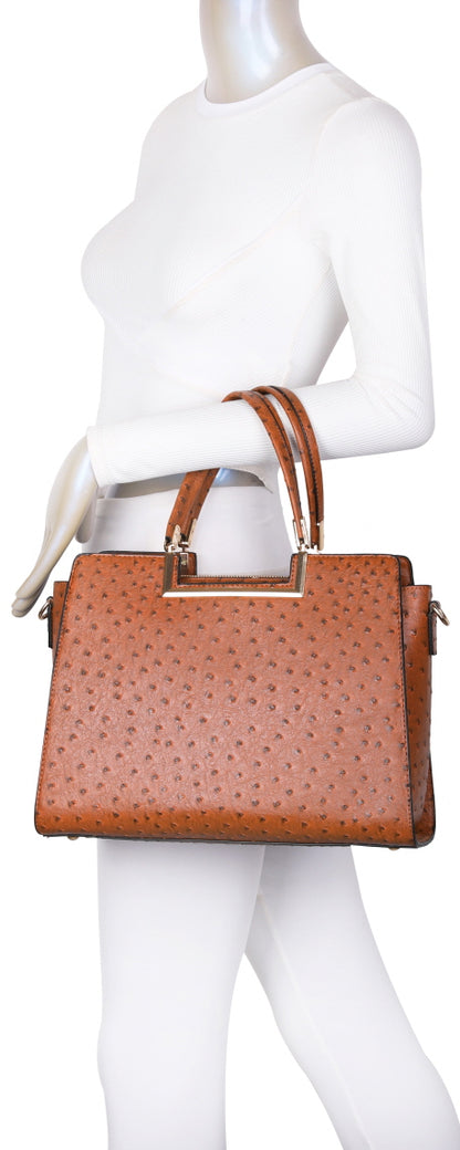 OSTRICH 2-IN-1 TOP HANDLE SATCHEL