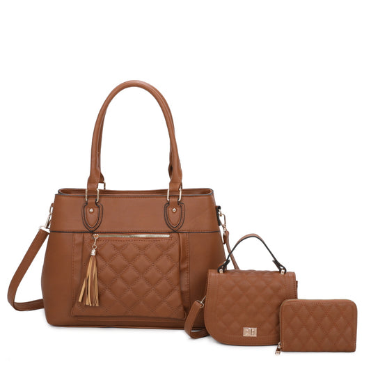 FASHION QUILTED TOP HANDLE 3-IN-1 SATCHEL