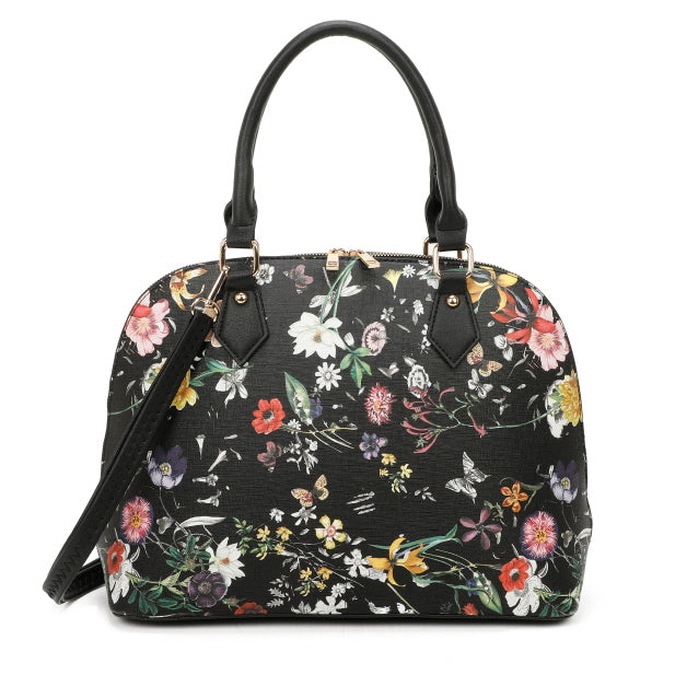 3 IN 1 FLORAL PRINTED BAG WITH MEDIUM SIZE BAG AND WALLET SET