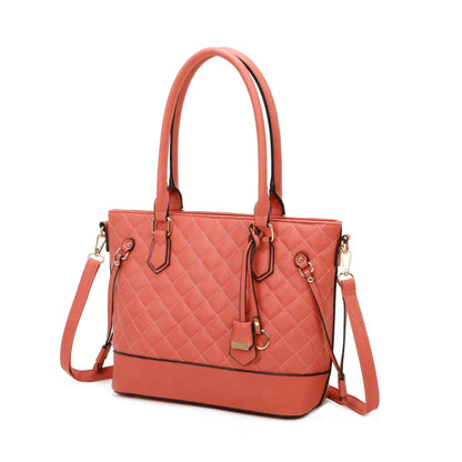 FASHION QUILTED TOP HANDLE 3-IN-1 TOTE