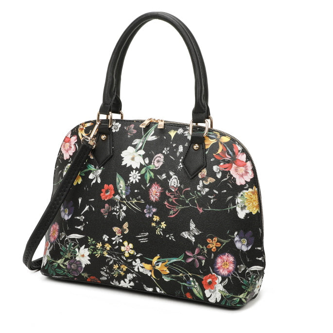 3 IN 1 FLORAL PRINTED BAG WITH MEDIUM SIZE BAG AND WALLET SET