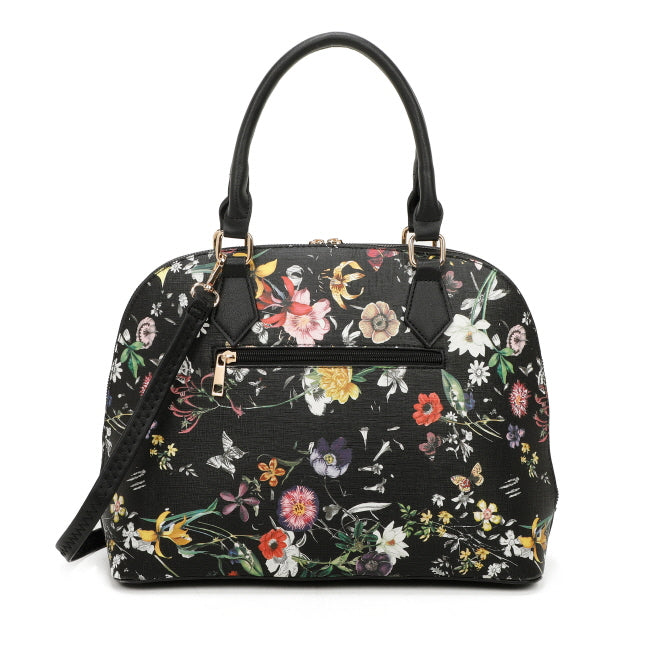 3 IN 1 FLORAL PRINTED BAG WITH MEDIUM SIZE BAG AND WALLET SET