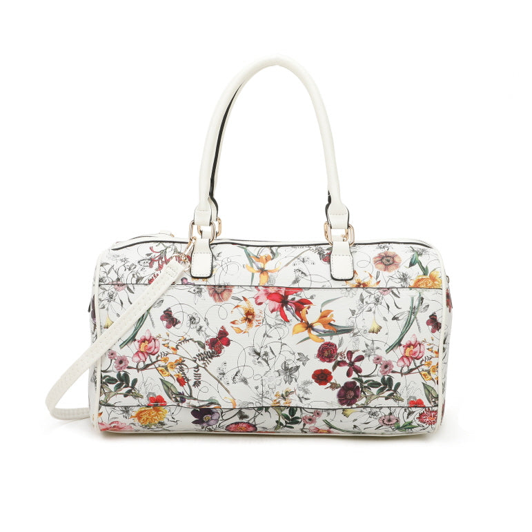 3 IN 1 FLORAL PRINTED DUFFLE BAG WITH CROSSBODY AND WALLET SET