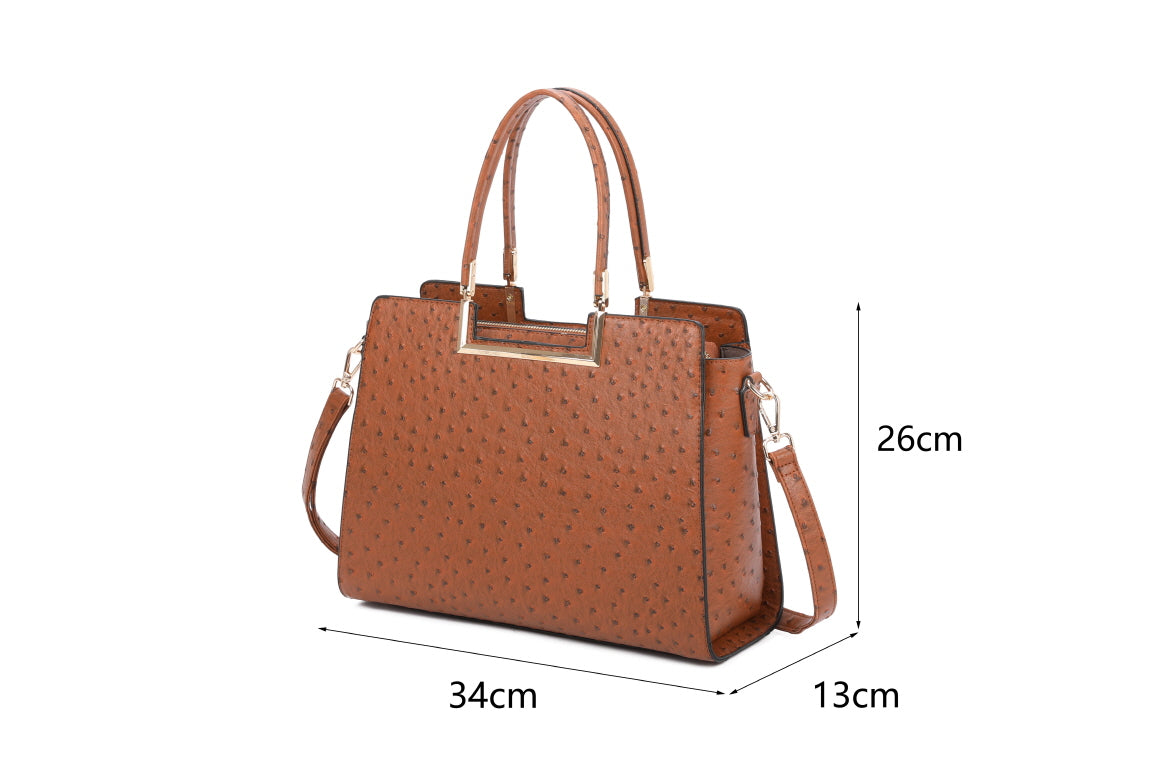 OSTRICH 2-IN-1 TOP HANDLE SATCHEL