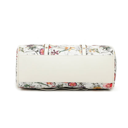 3 IN 1 FLORAL PRINTED DUFFLE BAG WITH CROSSBODY AND WALLET SET