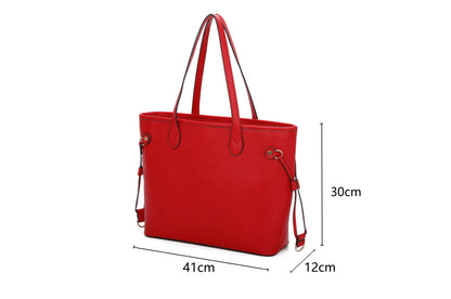 3-PIECE PLAIN TOTE BAG WITH BAG AND WALLET SET