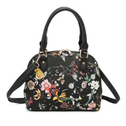 3 IN 1 FLORAL PRINTED BAG WITH MEDIUM SIZE BAG AND WALLET SET