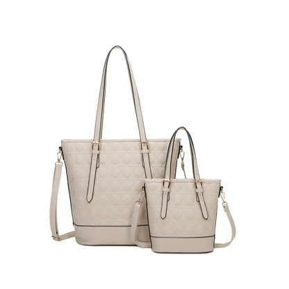 3 IN 1 DESIGN STITCHING PATTERN SHOULDER TOTE BAG SET