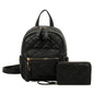 2 IN 1 STITCHING FRONT POCKET BACKPACK WITH MATCHING WALLET