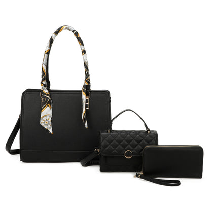 3 IN 1 DESIGN SCALF BAG WITH CROSSBODY BAG AND WALLET SET