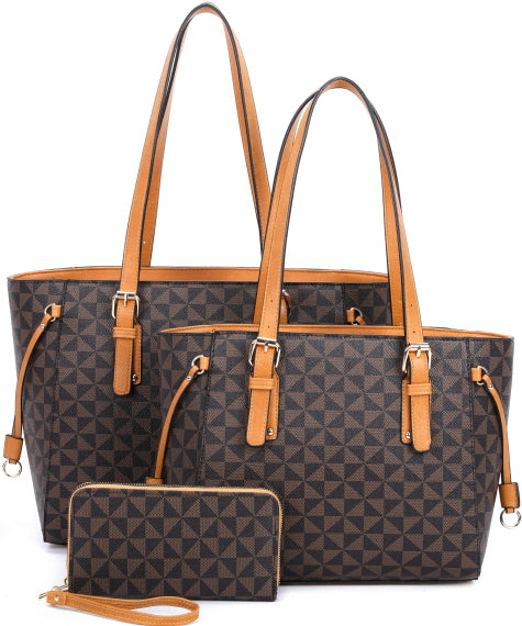 FASHION MONOGRAM 3-PIECE PURSE SET