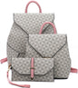 3-PIECE MONOGRAM PRINT BACKPACK SET