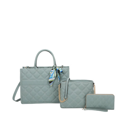 3 IN 1 FASHION HANDBAG WITH CROSSBODY BAG AND WALLET SET