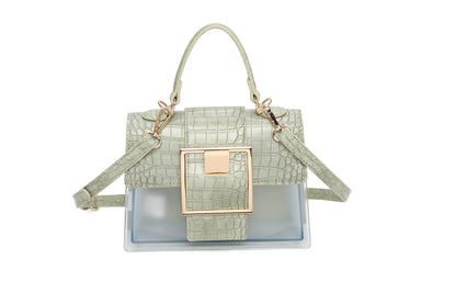 CROCODILE SKIN TRANSPARENT MESSENGER BAG