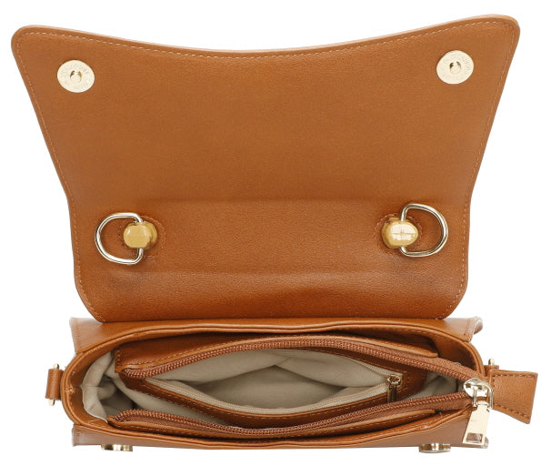 FASHION BAMBOO TOP HANDLE FLAP 2-IN-1 SATCHEL