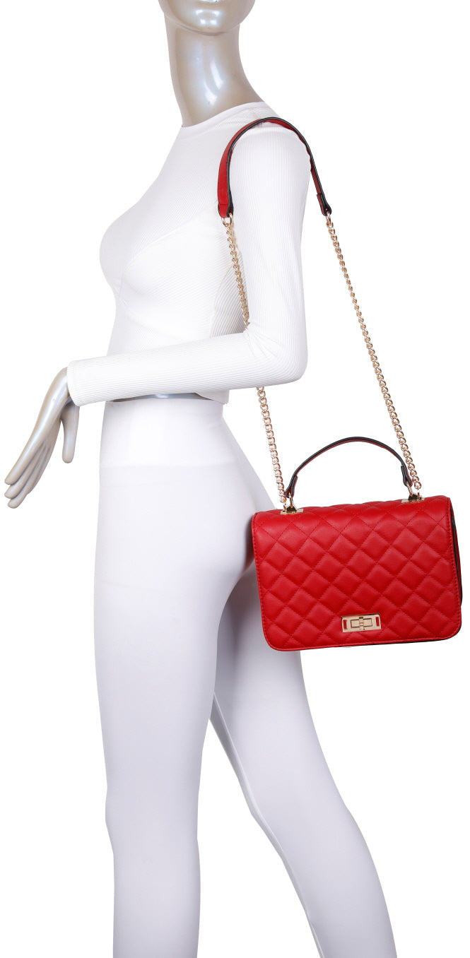 STYLISH TWIST LOCK CROSSBODY BAG & WALLET SET