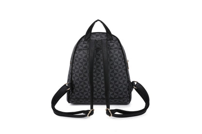 3-PIECE TRIANGULAR MONOGRAM ZIPPER BACKPACK WITH CROSSBODY PURSE