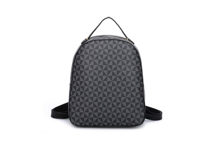 3-PIECE TRIANGLE MONOGRAM PLAIN BACKPACK WITH MATCHING BAG