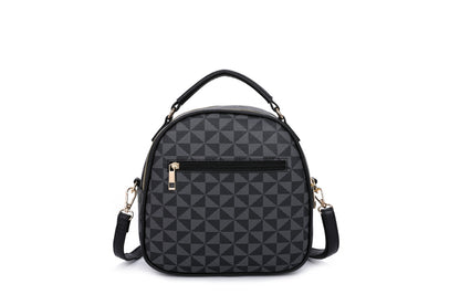 3-PIECE TRIANGLE MONOGRAM ZIPPER BACKPACK WITH MATCHING BAG