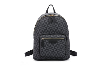 3-PIECE MONOGRAM FRONT ZIPPER STYLISH BACKPACK SET